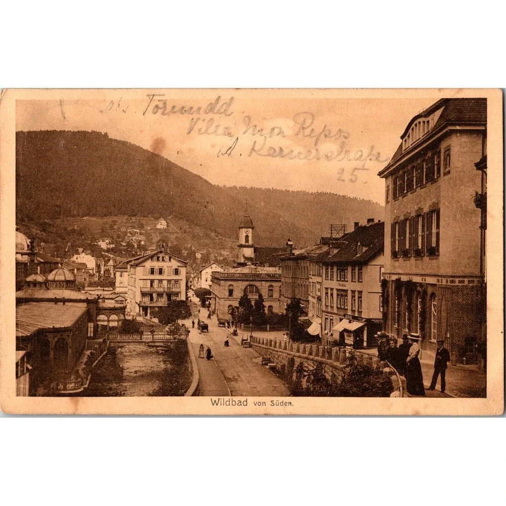 Vintage Wildbad von Süden 1910‎ German Scenic Postcard